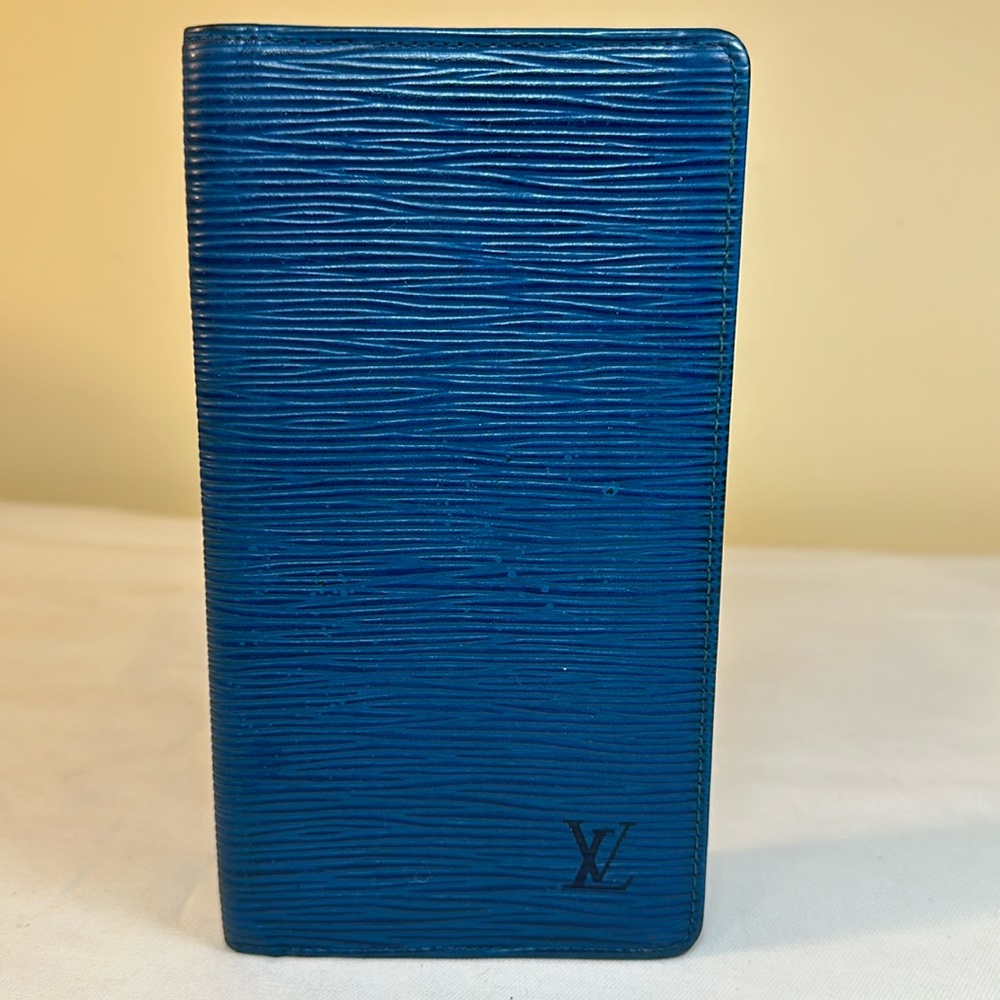 Louis Vuitton Blue Epi Long Wallet #CA0965 Spain 1995